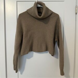 Aritzia Babaton Guell Cropped Wool Ribbed Turtleneck Sweater Size Medium Women’s